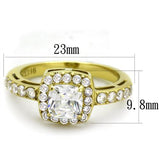 TK1899 - Stainless Steel Ring IP Gold(Ion Plating) Women AAA Grade CZ Clear