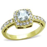TK1899 - Stainless Steel Ring IP Gold(Ion Plating) Women AAA Grade CZ Clear
