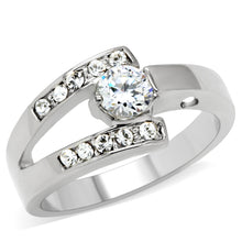 TK189 - Stainless Steel Ring High polished (no plating) Women AAA Grade CZ Clear