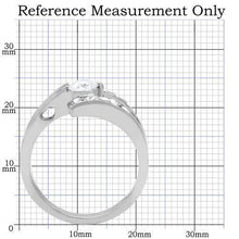TK189 - Stainless Steel Ring High polished (no plating) Women AAA Grade CZ Clear