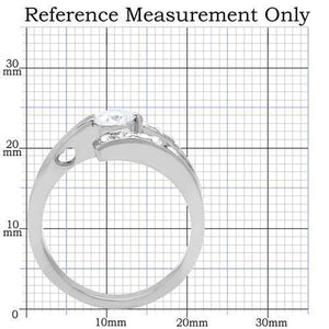 TK189 - Stainless Steel Ring High polished (no plating) Women AAA Grade CZ Clear
