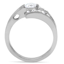 TK189 - Stainless Steel Ring High polished (no plating) Women AAA Grade CZ Clear