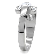 TK189 - Stainless Steel Ring High polished (no plating) Women AAA Grade CZ Clear
