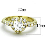 TK1900 - Stainless Steel Ring IP Gold(Ion Plating) Women AAA Grade CZ Clear