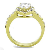 TK1900 - Stainless Steel Ring IP Gold(Ion Plating) Women AAA Grade CZ Clear