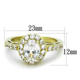 TK1901 - Stainless Steel Ring IP Gold(Ion Plating) Women AAA Grade CZ Clear