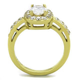 TK1901 - Stainless Steel Ring IP Gold(Ion Plating) Women AAA Grade CZ Clear