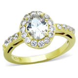 TK1901 - Stainless Steel Ring IP Gold(Ion Plating) Women AAA Grade CZ Clear
