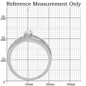 TK190 - Stainless Steel Ring High polished (no plating) Women AAA Grade CZ Clear