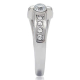 TK190 - Stainless Steel Ring High polished (no plating) Women AAA Grade CZ Clear