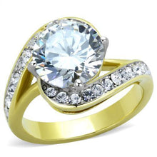 TK1911 - Stainless Steel Ring Two-Tone IP Gold (Ion Plating) Women AAA Grade CZ Clear