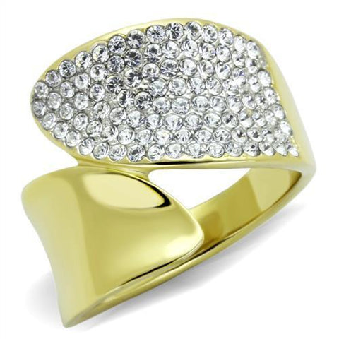 TK1912 - Stainless Steel Ring Two-Tone IP Gold (Ion Plating) Women Top Grade Crystal Clear