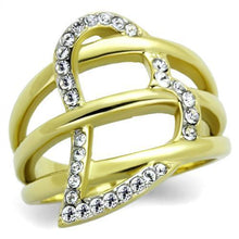 TK1913 - Stainless Steel Ring Two-Tone IP Gold (Ion Plating) Women Top Grade Crystal Clear