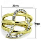 TK1913 - Stainless Steel Ring Two-Tone IP Gold (Ion Plating) Women Top Grade Crystal Clear