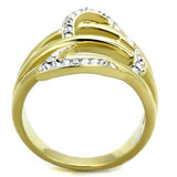 TK1913 - Stainless Steel Ring Two-Tone IP Gold (Ion Plating) Women Top Grade Crystal Clear