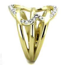 TK1913 - Stainless Steel Ring Two-Tone IP Gold (Ion Plating) Women Top Grade Crystal Clear