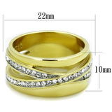 TK1914 - Stainless Steel Ring Two-Tone IP Gold (Ion Plating) Women Top Grade Crystal Clear