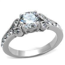 TK1918 - Stainless Steel Ring High polished (no plating) Women AAA Grade CZ Clear