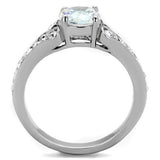 TK1918 - Stainless Steel Ring High polished (no plating) Women AAA Grade CZ Clear