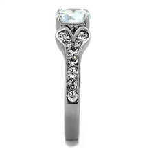 TK1918 - Stainless Steel Ring High polished (no plating) Women AAA Grade CZ Clear