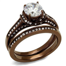 TK1919LC - Stainless Steel Ring IP Coffee light Women AAA Grade CZ Clear