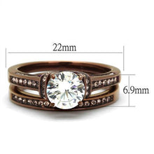 TK1919LC - Stainless Steel Ring IP Coffee light Women AAA Grade CZ Clear