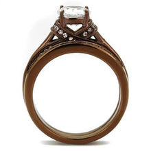 TK1919LC - Stainless Steel Ring IP Coffee light Women AAA Grade CZ Clear