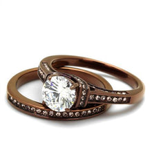 TK1919LC - Stainless Steel Ring IP Coffee light Women AAA Grade CZ Clear
