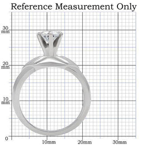 TK191 - Stainless Steel Ring High polished (no plating) Women AAA Grade CZ Clear
