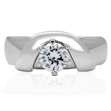 TK191 - Stainless Steel Ring High polished (no plating) Women AAA Grade CZ Clear