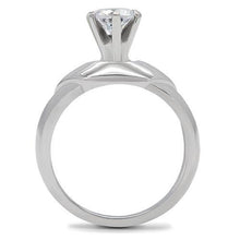 TK191 - Stainless Steel Ring High polished (no plating) Women AAA Grade CZ Clear