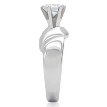 TK191 - Stainless Steel Ring High polished (no plating) Women AAA Grade CZ Clear