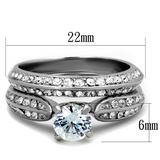 TK1920 - Stainless Steel Ring High polished (no plating) Women AAA Grade CZ Clear