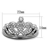 TK1923 - Stainless Steel Ring High polished (no plating) Women Top Grade Crystal Clear