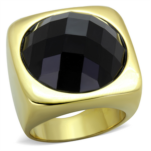 TK1925 - Stainless Steel Ring IP Gold(Ion Plating) Women Synthetic Jet