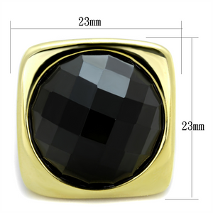 TK1925 - Stainless Steel Ring IP Gold(Ion Plating) Women Synthetic Jet