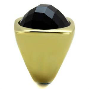 TK1925 - Stainless Steel Ring IP Gold(Ion Plating) Women Synthetic Jet