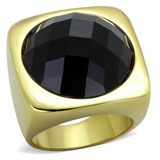 TK1925 - Stainless Steel Ring IP Gold(Ion Plating) Women Synthetic Jet