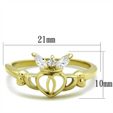 TK1926 - Stainless Steel Ring IP Gold(Ion Plating) Women AAA Grade CZ Clear