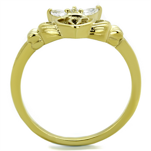 TK1926 - Stainless Steel Ring IP Gold(Ion Plating) Women AAA Grade CZ Clear