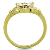 TK1926 - Stainless Steel Ring IP Gold(Ion Plating) Women AAA Grade CZ Clear