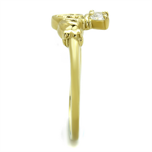 TK1926 - Stainless Steel Ring IP Gold(Ion Plating) Women AAA Grade CZ Clear
