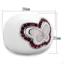 TK1927 - Stainless Steel Ring High polished (no plating) Women Top Grade Crystal Ruby