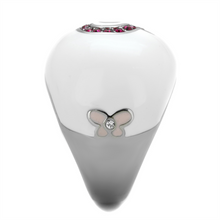 TK1927 - Stainless Steel Ring High polished (no plating) Women Top Grade Crystal Ruby