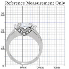 TK194 - Stainless Steel Ring High polished (no plating) Women AAA Grade CZ Clear
