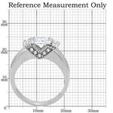 TK194 - Stainless Steel Ring High polished (no plating) Women AAA Grade CZ Clear