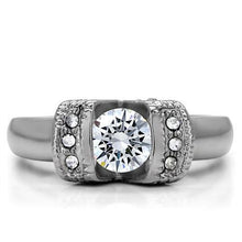 TK194 - Stainless Steel Ring High polished (no plating) Women AAA Grade CZ Clear