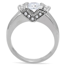 TK194 - Stainless Steel Ring High polished (no plating) Women AAA Grade CZ Clear