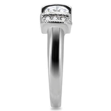 TK194 - Stainless Steel Ring High polished (no plating) Women AAA Grade CZ Clear