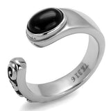 TK1971 - Stainless Steel Ring High polished (no plating) Men Synthetic Jet
